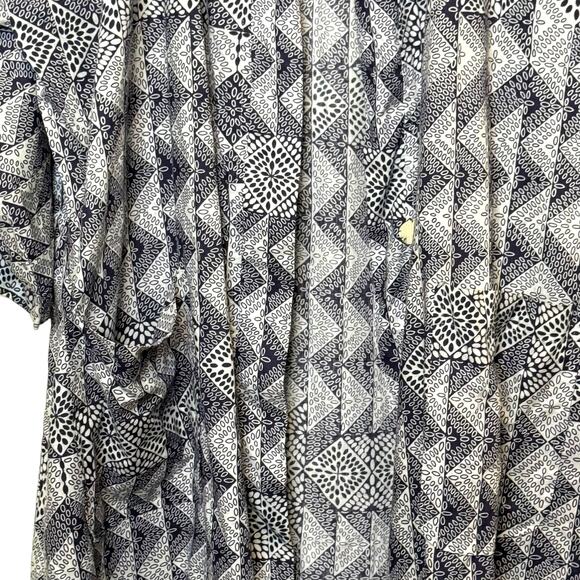 Vintage State O Maine Bllack and White Print Belted Print Bath Robe - Picture 3 of 10